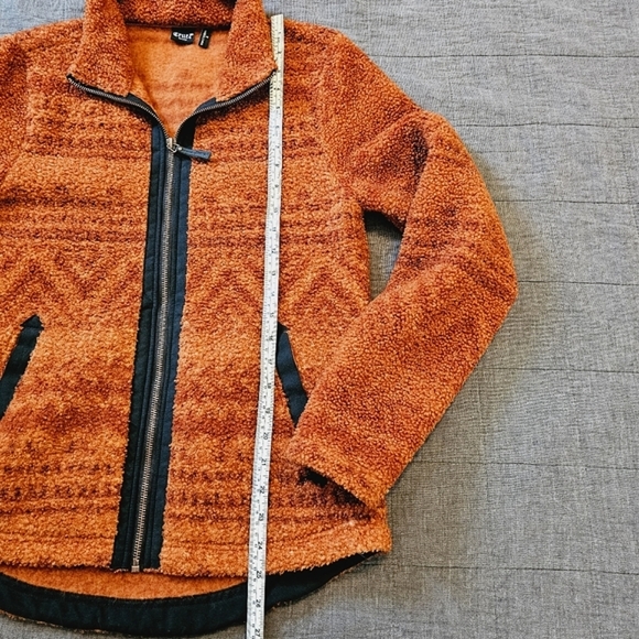 Cruel | Copper Teddy Fleece Full Zip Jacket Rust / Burnt Orange - Picture 4 of 10